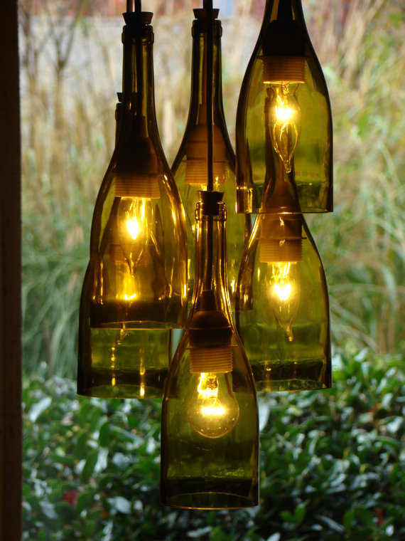 Old Wine Bottles As Festive Lighting
